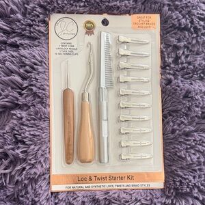 Loc & Twist Starter Kit - Natural Wood & Silver Styling Tools